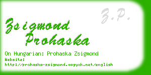 zsigmond prohaska business card